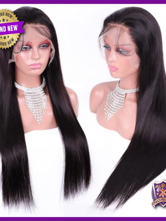 22 Inch Bone Straight Human Hair Wig HD Lace Front Pre Plucked 180% Density main image 4